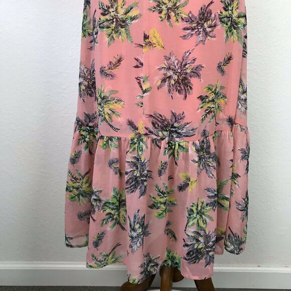 Line + Dot Tropical Print Ruffled Midi Tank Dress - Picture 12 of 12